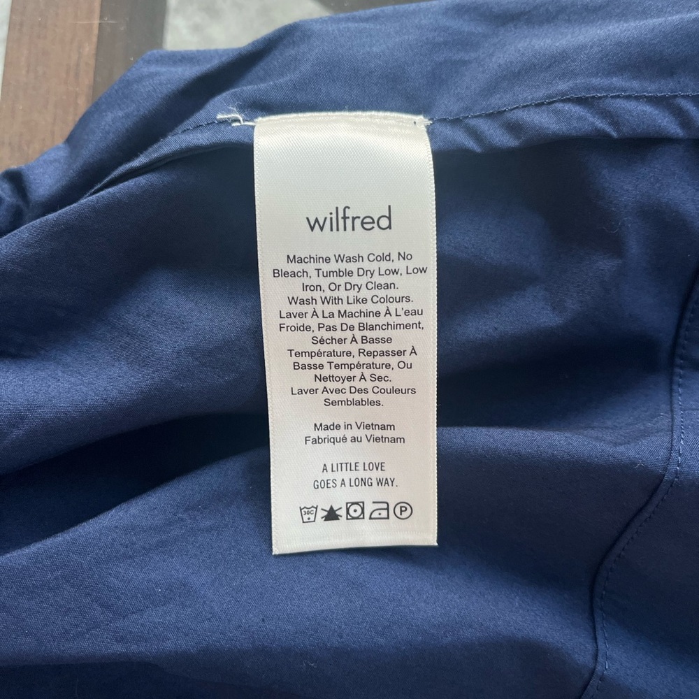 Aritzia Wilfred Bonaventure Navy Strapless Cropped Tube Top Blouse Size Small - Picture 8 of 9